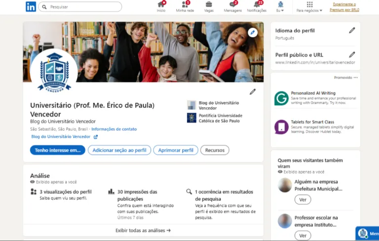 LinkedIn para Universitários: Do Perfil Zero ao Recrutador te Chamando em 2026 - Blog do Universitário Vencedor